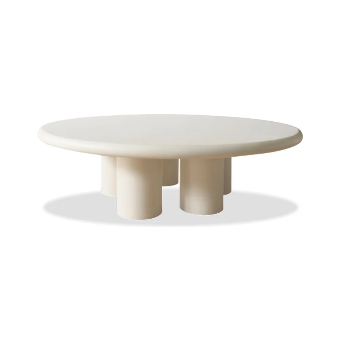 Elephant Coffee Table Round in Ivory Tusk