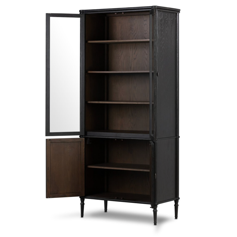 Toulouse Cabinet - Distressed Black Oak