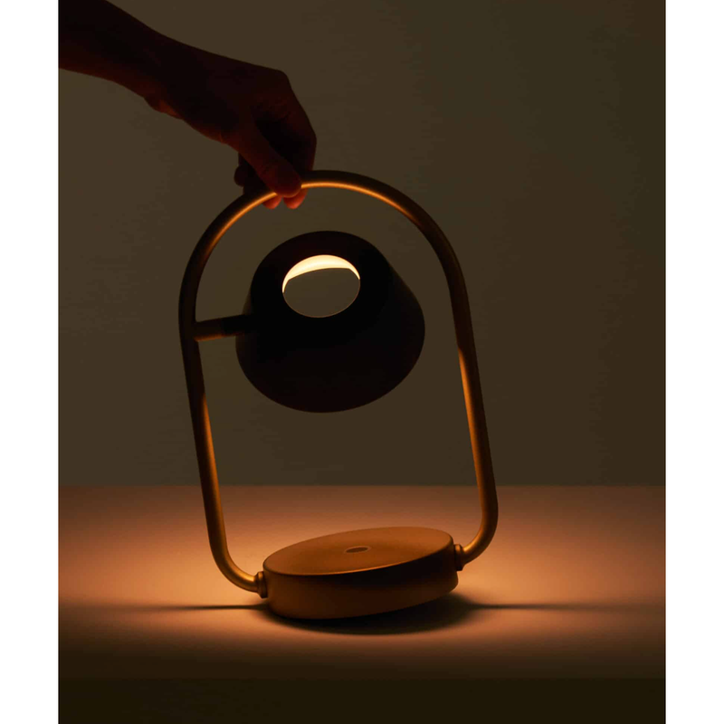 OLO Ring Portable Table Lamp in Gold and Olive Green