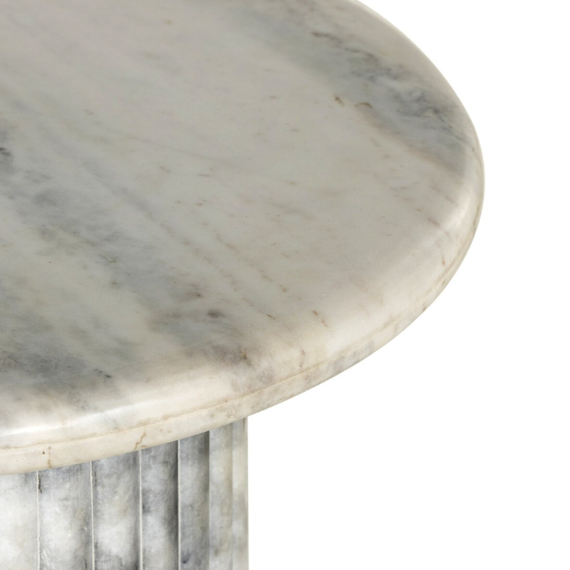 Oranda End Table in White Marble