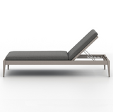 Sherwood Outdoor Chaise in Weathered Grey/Venao Charcoal