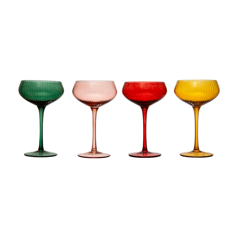 8 oz. Stemmed Champagne/Coupe Glass, 4 Colors