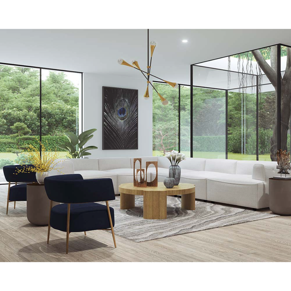 Alouette Round Coffee Table in Light Brown
