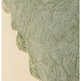 Scalloped Edge Cushion - Sage Green 20" x 20"