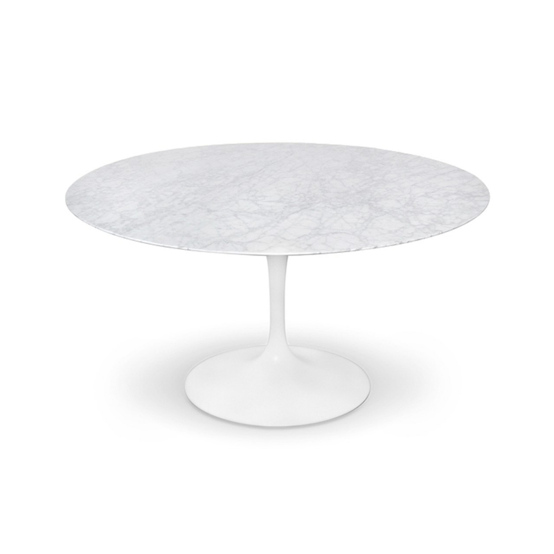 Flute Marble Top Round Dining Table