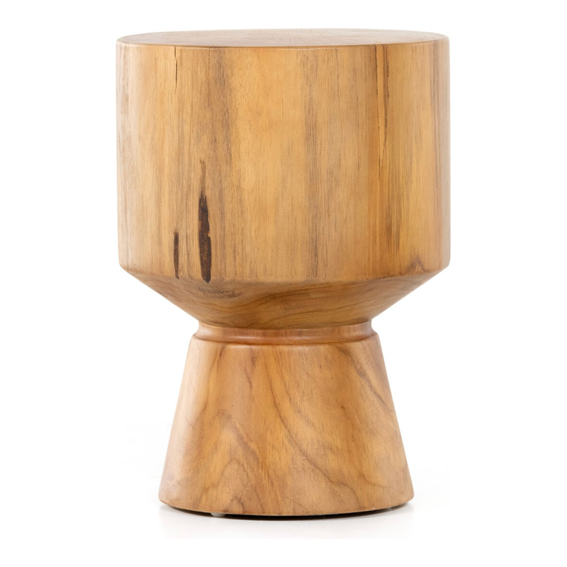 Jovie Outdoor End Table in Natural Teak