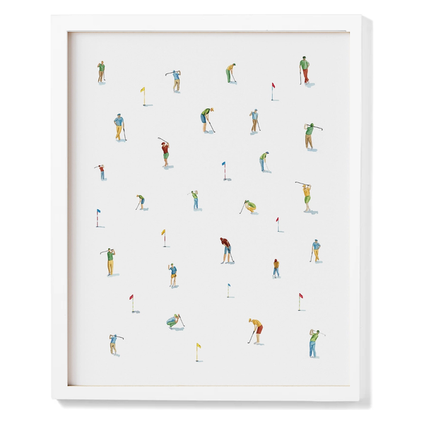 Mini Golfers Watercolour Print