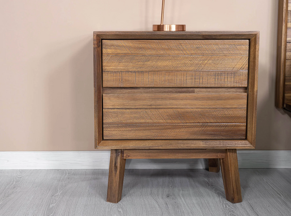 Gia 2 Drawer Nightstand in Warm Pecan