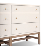 Fiona 6 Drawer Dresser in Ivory Painted Raffia