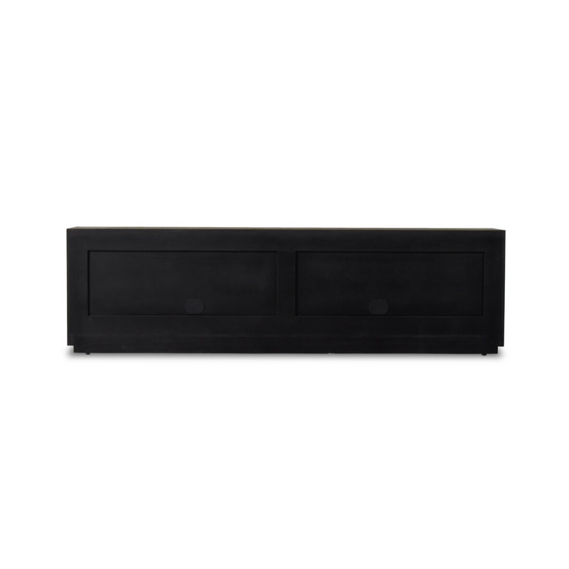 Abaso Media Console in Ebony Rustic