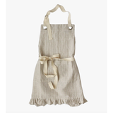 Pinstripe Ruffle Apron | Tan