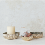Antique Metal Fluted Bowl