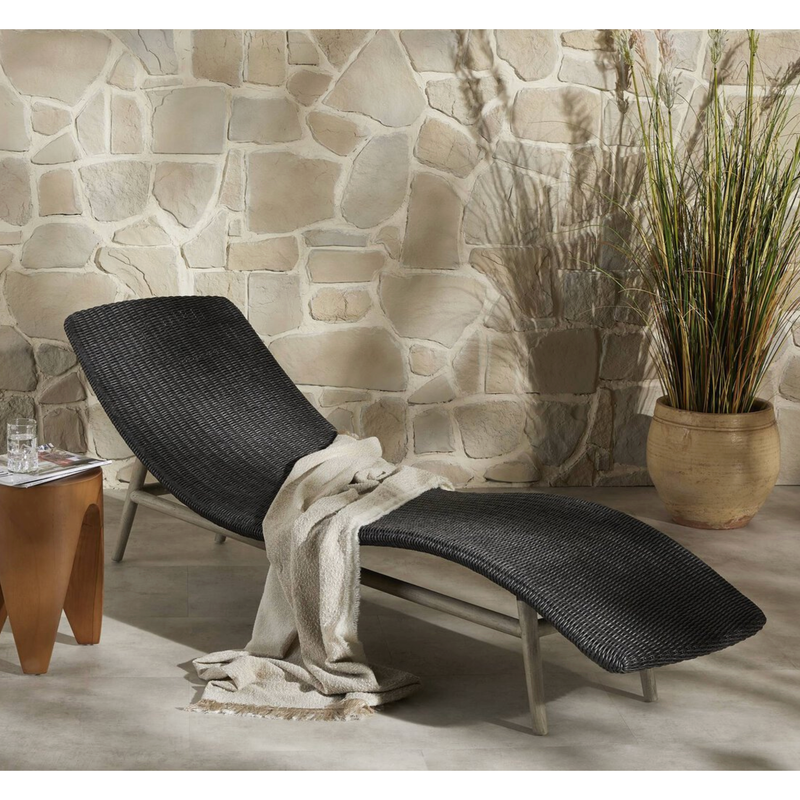 Portia Outdoor Chaise in Vintage Coal