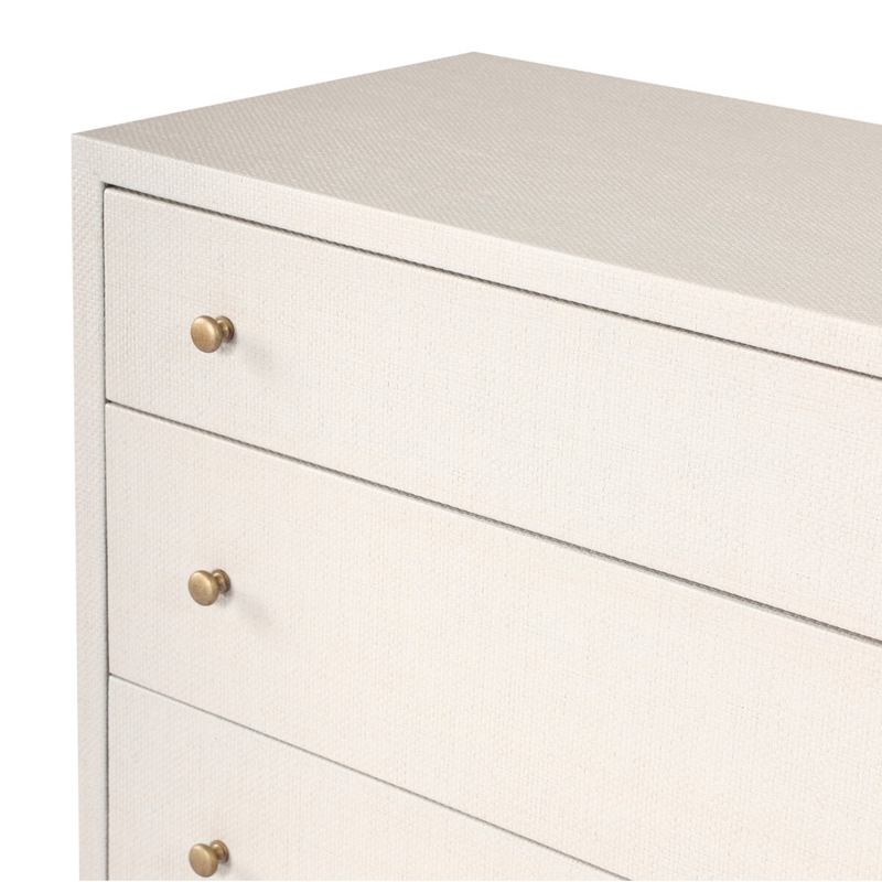 Fiona 6 Drawer Dresser in Ivory Painted Raffia