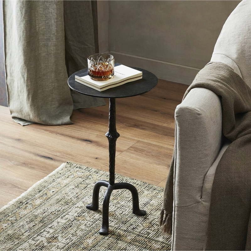 Jocelyn End Table in Raw Black Iron