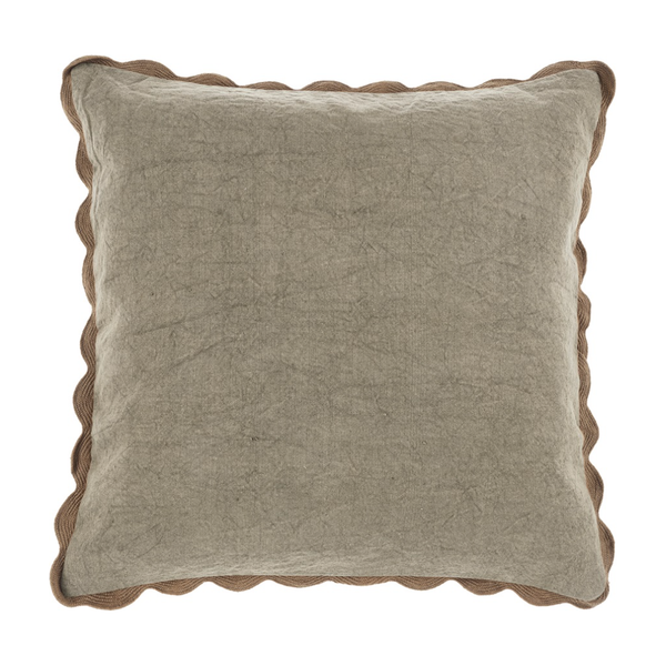 Scalloped Edge Cushion - Fog