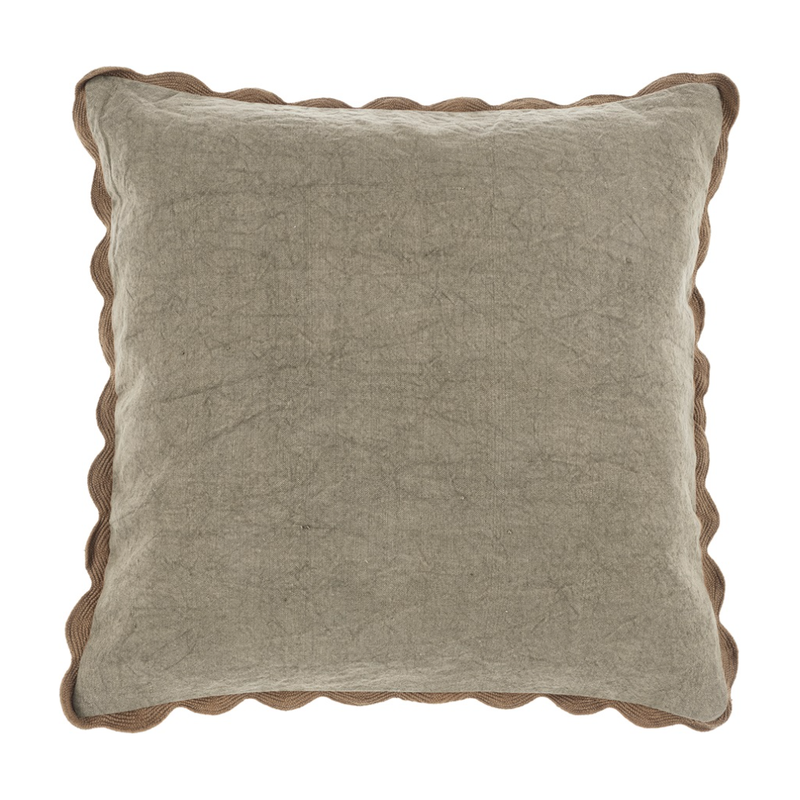 Scalloped Edge Cushion - Fog