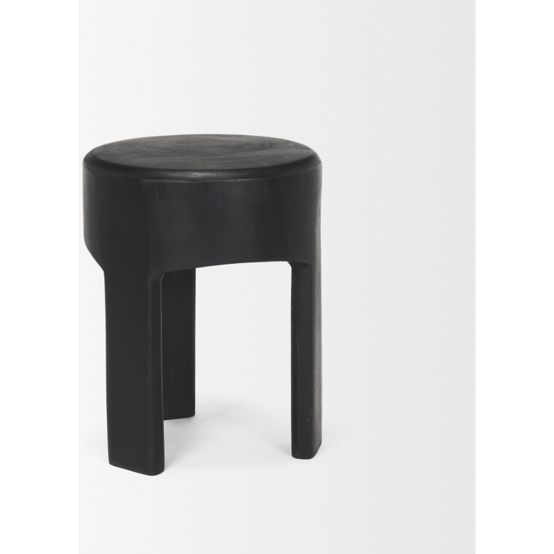 Riya Solid Black Wooden Stool