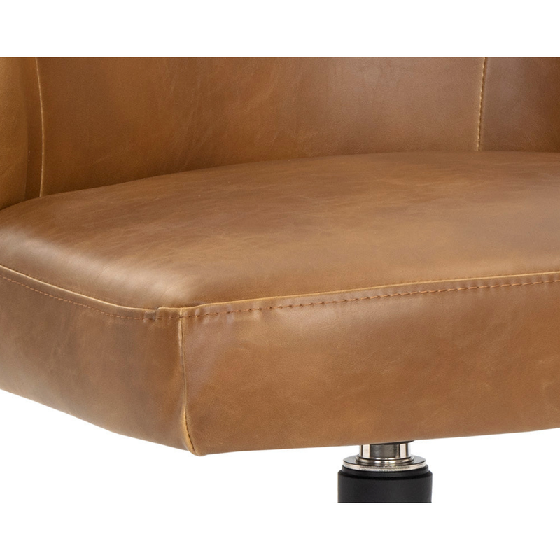 Bretta Swivel Dining Chair in Tobacco Tan Faux Leather
