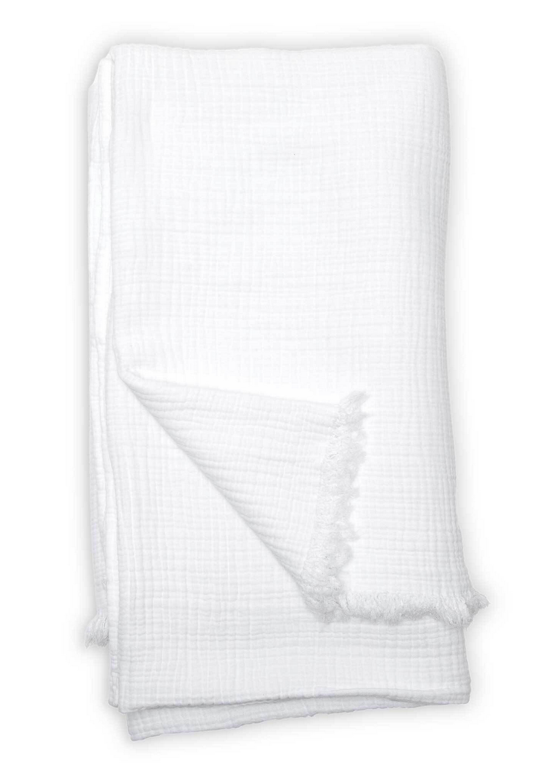 Crinkle Bed Cover - White