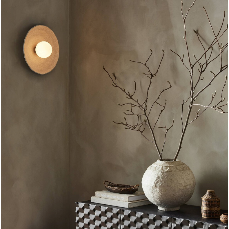 Organic Ceramic Sconce in Light Sand