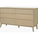 Pryce 6 Draw Dresser in Brown Natural Oak