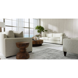 Custom Retreat Sectional - Gr.8 Wesley Linen - LAF One Arm Loveseat + RHF End Chaise - Uptown Light Legs