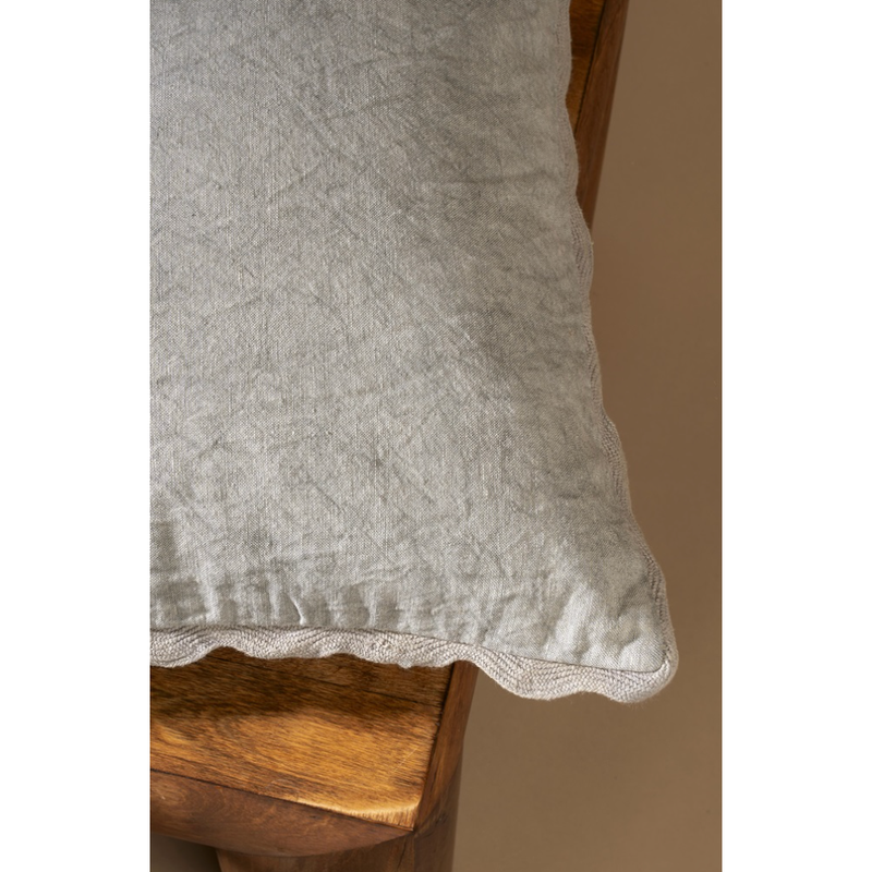 Scalloped Edge Cushion - Fog