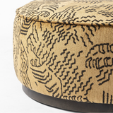 Sinclair Large Round Ottoman in Balkan Ochre