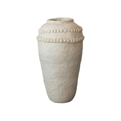 Decorative Handmade Paper Mache Vase w/ Embossed Design