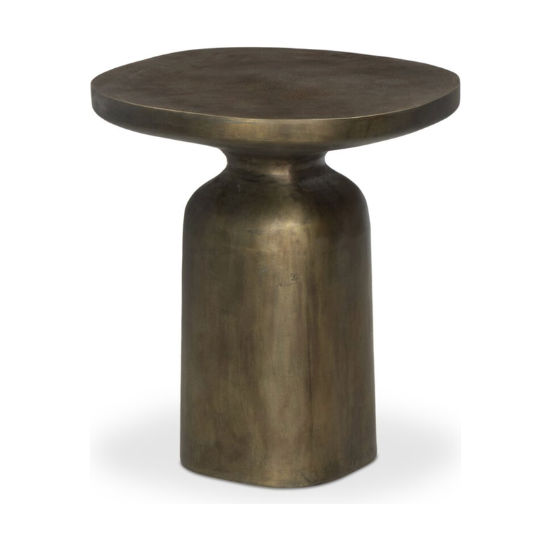 Odessa End Table in Aged Brass