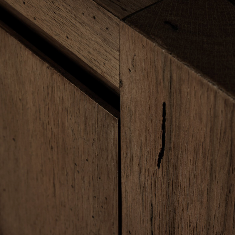 Abaso Media Console in Ebony Rustic