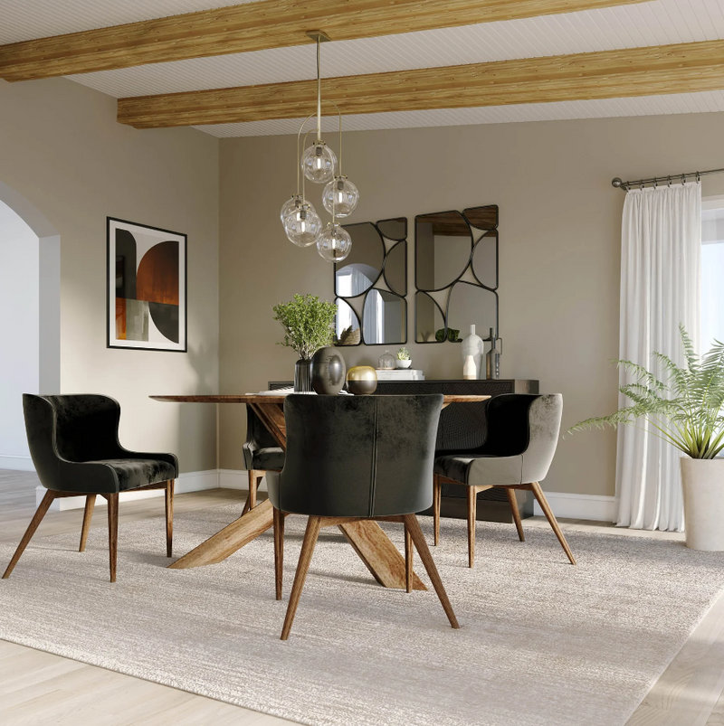 Mila Dining Chair in Black Velvet