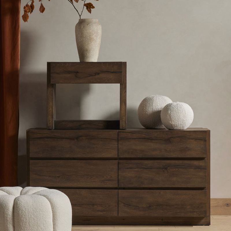 Perrin 6 Drawer Dresser In Rustic Fawn