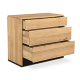 Quinton 3 Drawer Nightstand Natural Oak