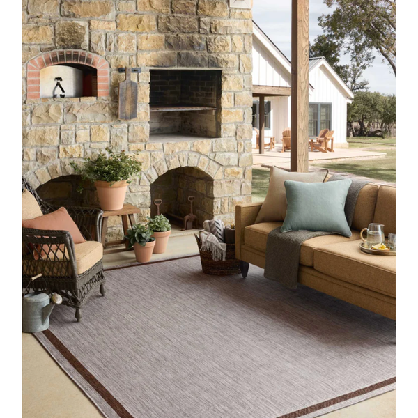 Easton Reversable Outdoor Rug in Dove/Coffee