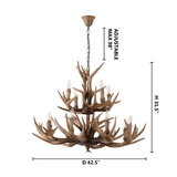 Layered Antler Chandelier in Natural | 42.5''