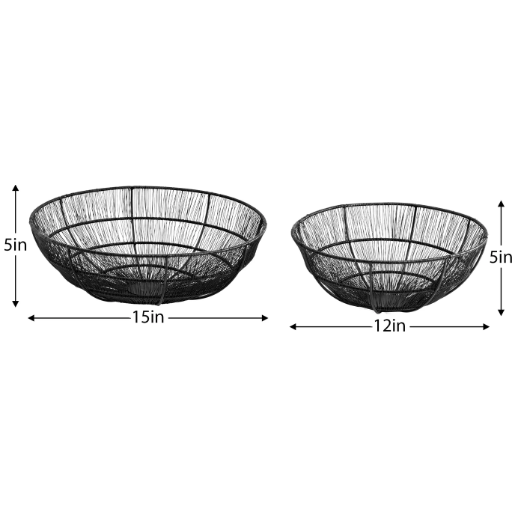 Batu Black Wire Bowl Set