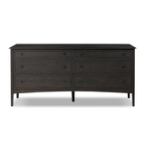 Maggie 6 Drawer Dresser in Smoked Black Oak