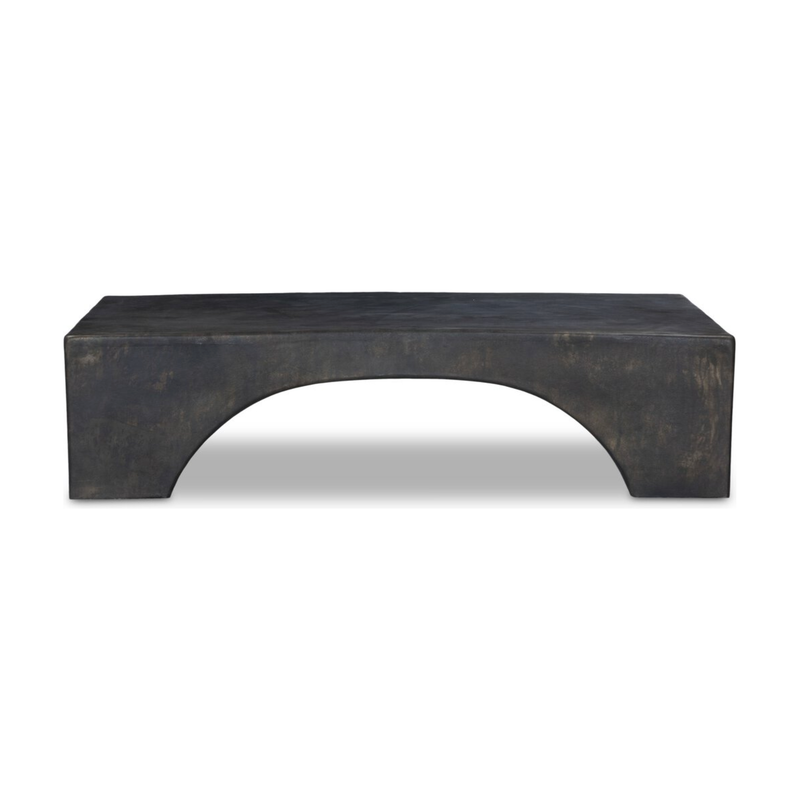 Palumbo Outdoor Coffee Table in Distressed Bronze