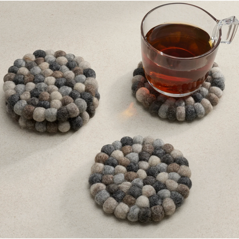 Modwool Felt Coaster Set in Multi Natural