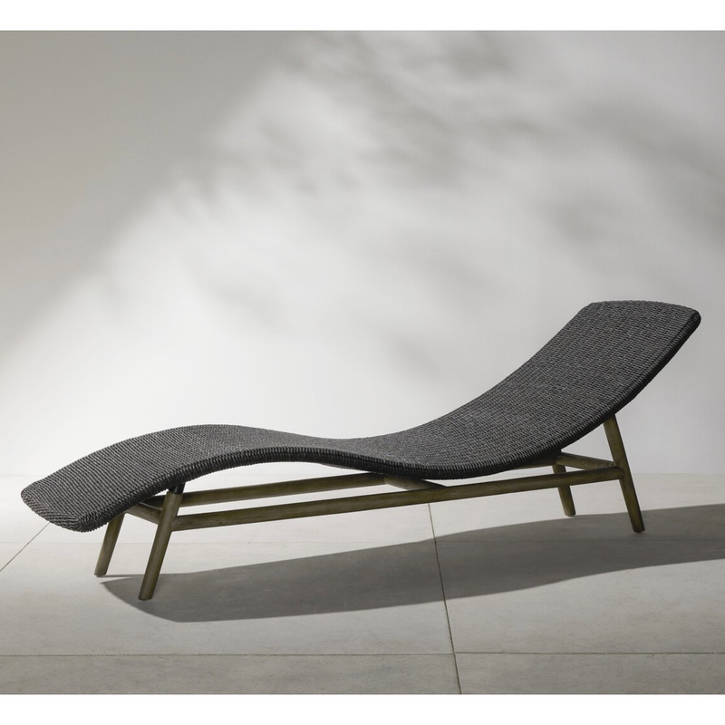 Portia Outdoor Chaise in Vintage Coal