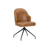 Bretta Swivel Dining Chair in Tobacco Tan Faux Leather
