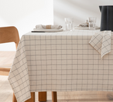 Check Print Tablecloth | Taupe