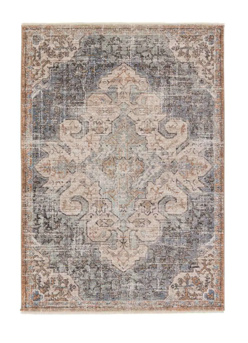 Lark Rug in Tan/Blue/Cream
