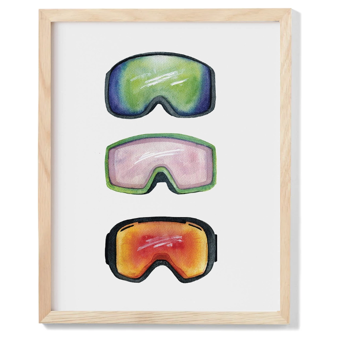 Ski Goggle Trio Watercolour Print