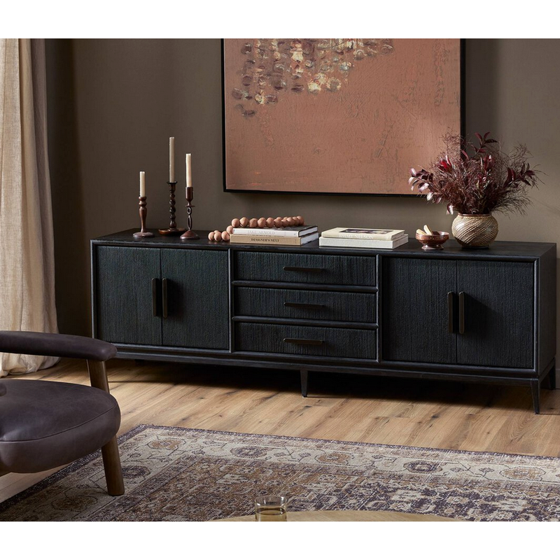 Rosenell Media Console Black