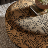 Sinclair Large Round Ottoman in Balkan Ochre