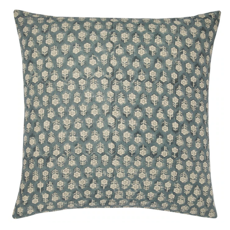 Peter Blockprint Cushion - Teal