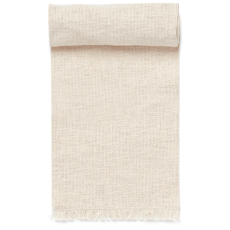 Table Runner in Silver with Fringe